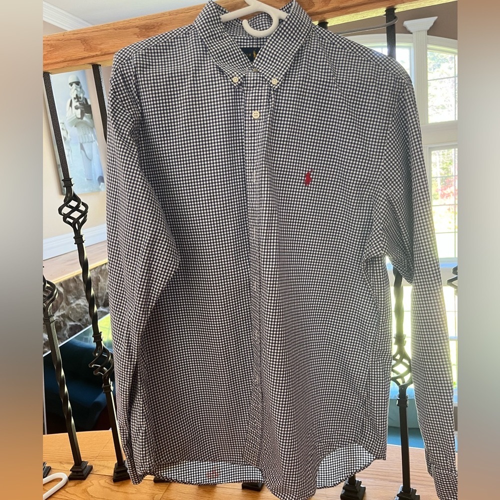 Good condition long sleeve shirt. Dark blue
